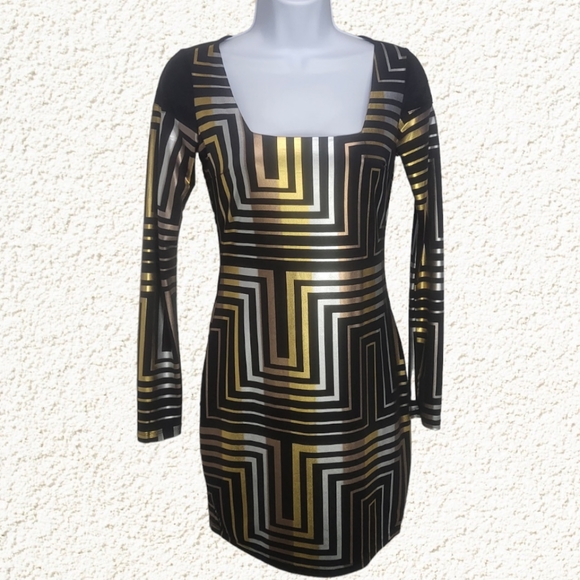 Bebe Addiction Bodycon Right Angle Dress Size Small - Picture 3 of 10